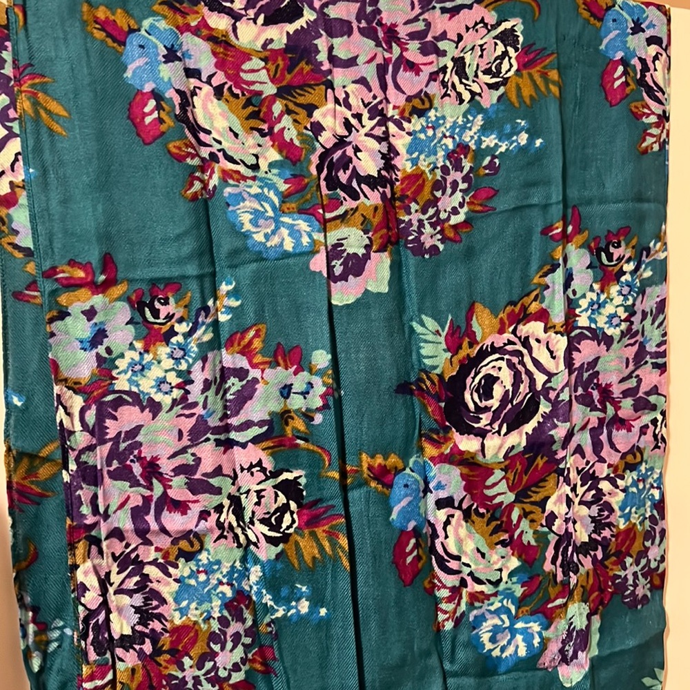 Floral Teal Scarf
